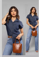 Camisa tipo mezclilla