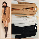 Gabardina gamuza hueso