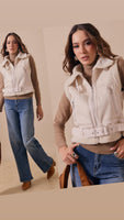 Chaleco beige forro borrego