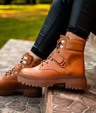 Combat boots camel